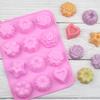 1Pcs 12 Flower Grass Mold Silicone Multi-style Baking Mold Cake Candy Chocolate Candy Ice Pastry Food Mold Kitchen Bar Christmas DIY Tool