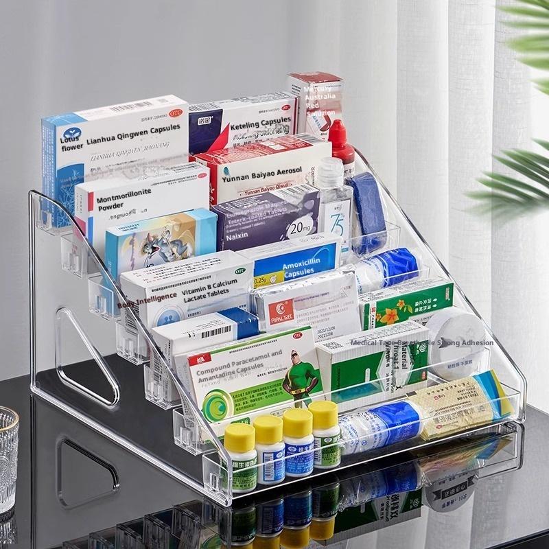 Acrylic Transparent Multi-Layer Nail Polish Display Stand Lipstick Storage Box Plastic Nail Salon Cosmetic Tabletop Display Rack