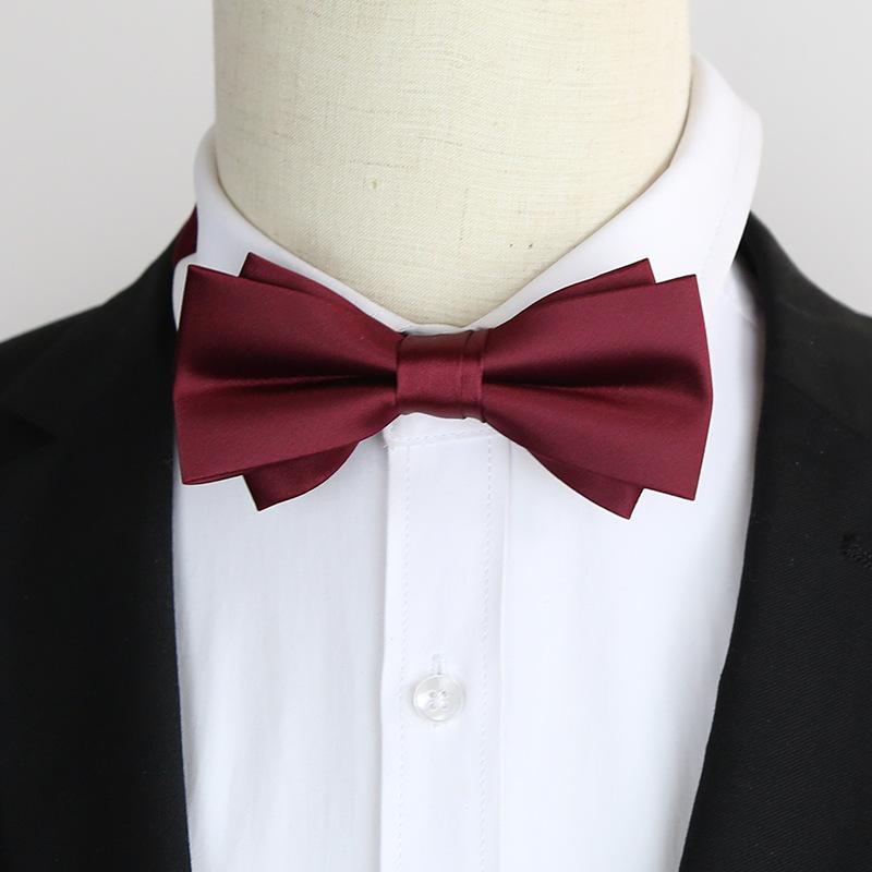 Black Men'S Bow Tie Groom Best Man Mc Host Dress Suit Burgundy Trendy Bow Tie Blue