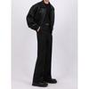 Men Loose Casual Short Pu Leather Turn Down Collar Street Fashion Jacket