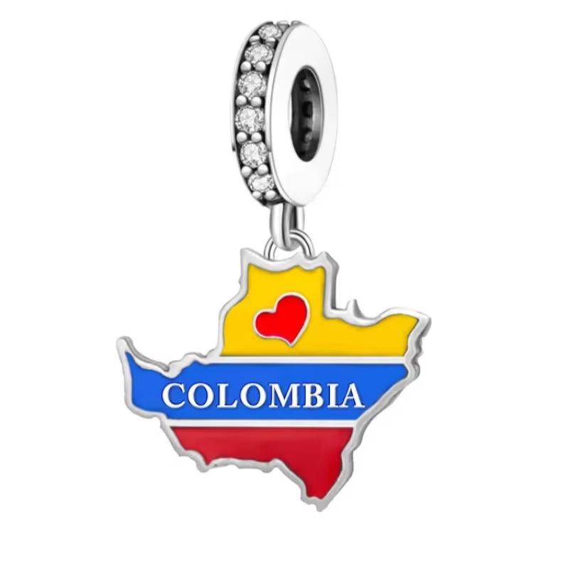 Copper Columbia Various Countries Pendant Charm Ball Suitable For Bracelets Diy For Women'S High Quality Jewelry