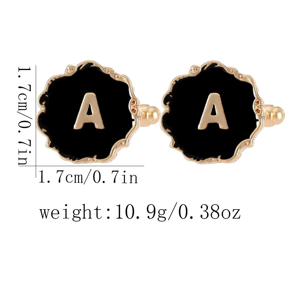 Mens Classic 26 Alphabet Initial Letter Cufflinks A B C D E F G H I J K L M N O P Q R S T U Sleeve ButtonV W X Y Z