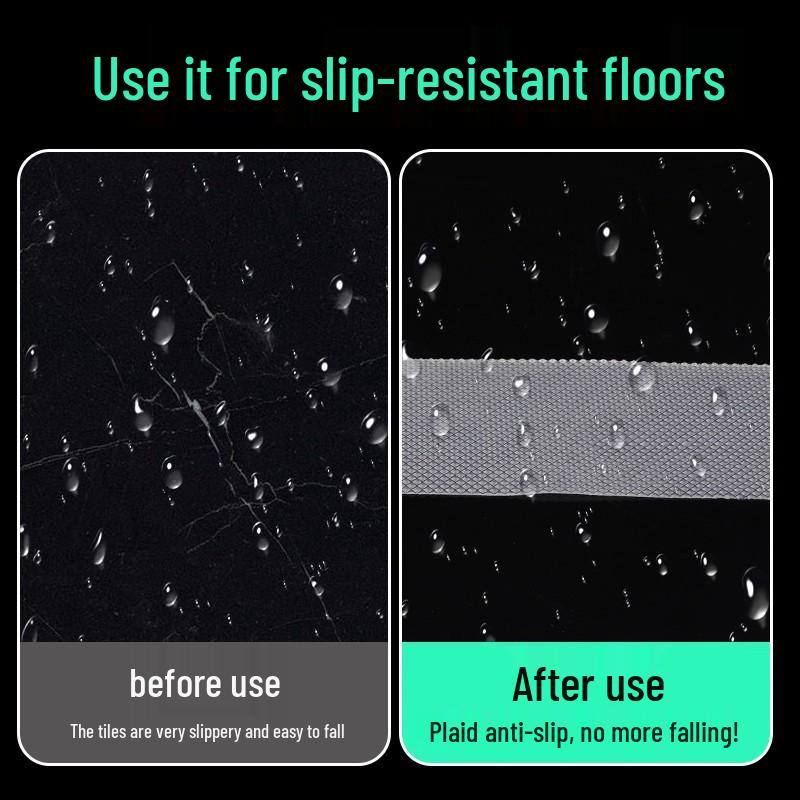 Transparent Brick Pattern Anti-Slip Tape: Self-Adhesive, Waterproof, Wear-Resistant for Bathroom and Staircase Safety