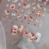Tomoni Spring Glitter Nail Stickers: European & American Strawberry Flower Nail Art Decals