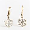Gold-Plated Snowflake Diamond Hoop & Flower Stud Earrings for Autumn/Winter - Festive & Girlish