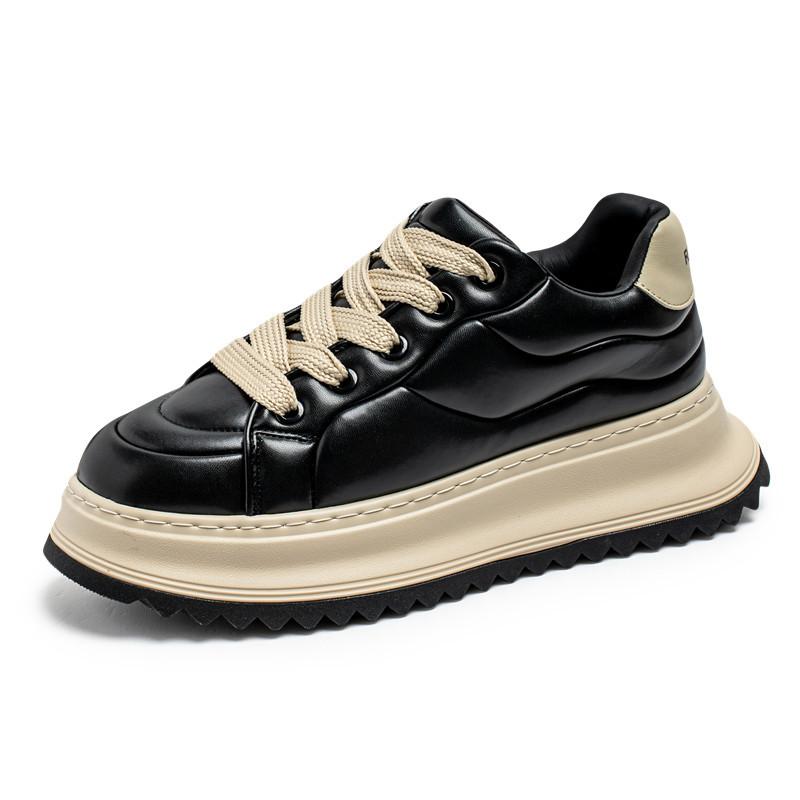 

Platform sneakers men s spring and autumn new low-top leather surface casual student height-increasing dad shoes trendy shoes men s shoes 39