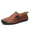 Men's Casual Retro Microfiber Leather Stitching Shoes with Zipper