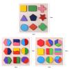 Wooden Geometric Shapes Montessori Puzzle Sorting Math Bricks Preschool Learning Educational Game Baby Toddler Toys for Children