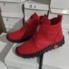 Winter women's shoes lace-up plush warm inner short boots women's shoes