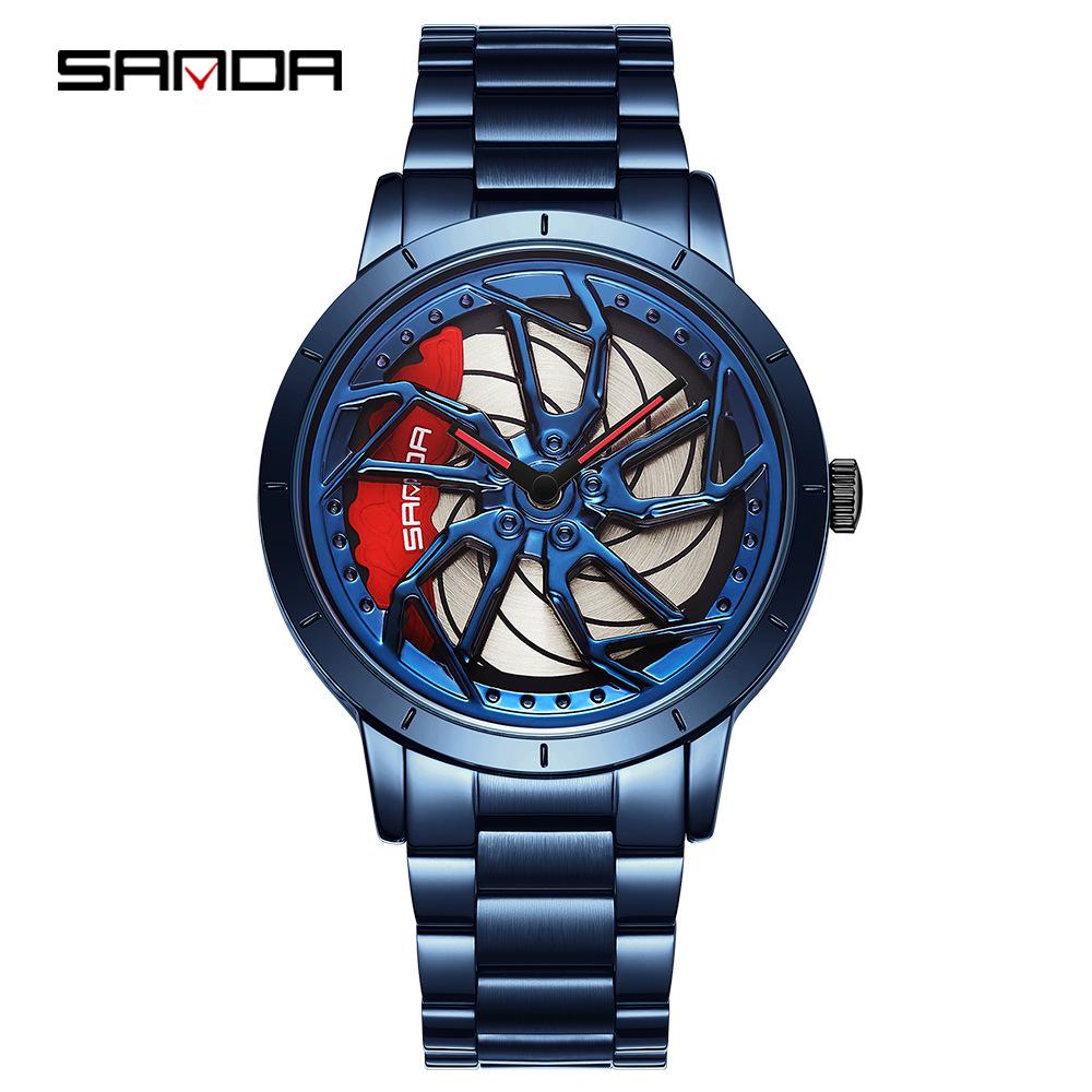 Sanda Meilleure Vente 1088 Montre pour Adolescent: Personnalisé, Cadran Rotatif 3D, Tendance, Quartz Étanche.