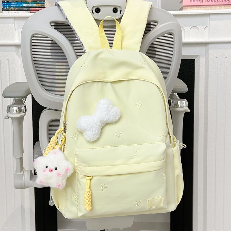 Schoolbag New Japanese Schoolbag Women's Simple Fresh and Versatile Junior High School Students Ins Bow Backpack Casual Backpack