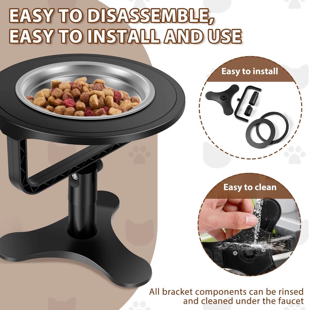 Cat Bowl Stand with Bowl Height Adjustable Pe Food Stand Tilted Elevated Dog Drink water Bowl Nonslip Oblique Neck Protection