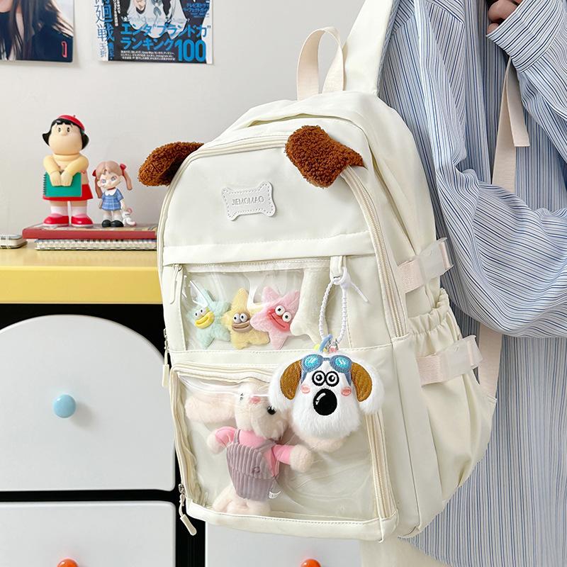 Schoolbag1011 new cute pain bag large capacity doll primary and secondary school students travel backpack transparent summer travel school bag