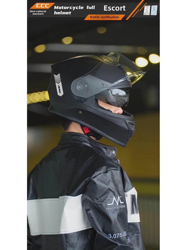 3C/DOT Certified Men's and Women's Winter Motorcycle Helmet, Four-Season Full Helmet