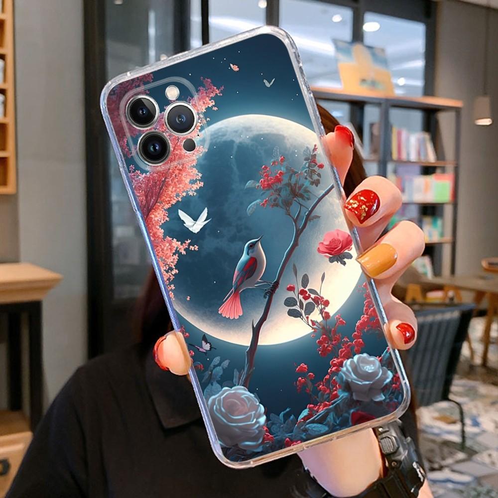 Luxury Moon Phone Case For iPhone 14 11 12 13 Mini Pro XS Max Cover 6 7 8 Plus X XR SE 2020 Funda Shell