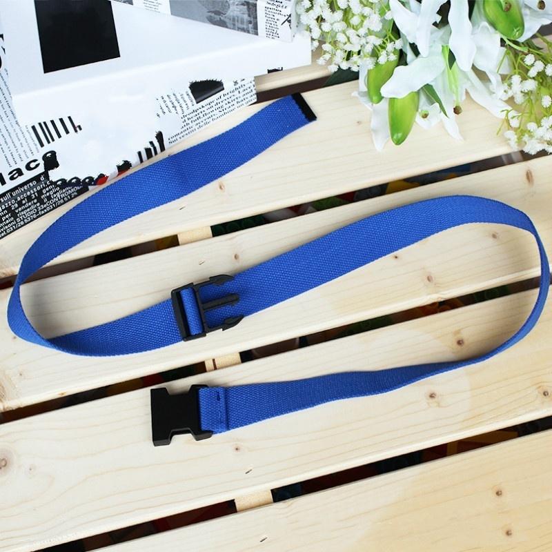Adults Adjustable Unisex Canvas Belts Vintage Nylon Buckle Elastic Solid Color Long Waistband