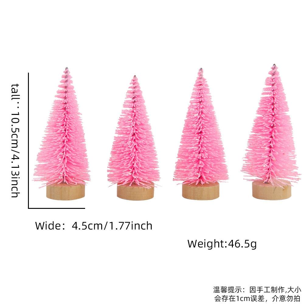 4pcs 10CM Mini Christmas Tree Gradient Colorful Christmas Small Cedar Lifelike Plastic Artificial Xmas Pine Tree Tabletop Orname