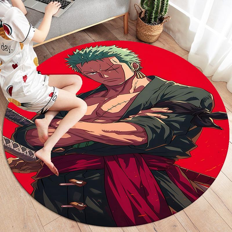 Roronoa Zoro Round Area Rug Carpet Rug For Living Room Bedroom Sofa Playroom Decor Nonslip Floor Mat