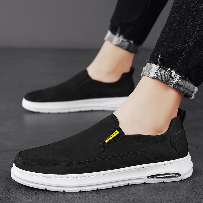 

Douyin men s shoes trend social spirit guy youth flat shoes fashion breathable casual ice silk cloth shoes stitched shoes 39 чёрный