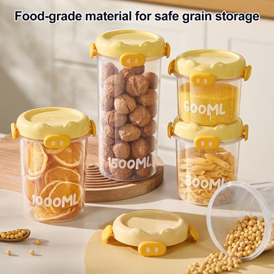 Sealed Jar Strong Moisture-Proof Seal Pig-Shaped Lid Transparent Body Multiple Sizes Kitchen Storage Jar