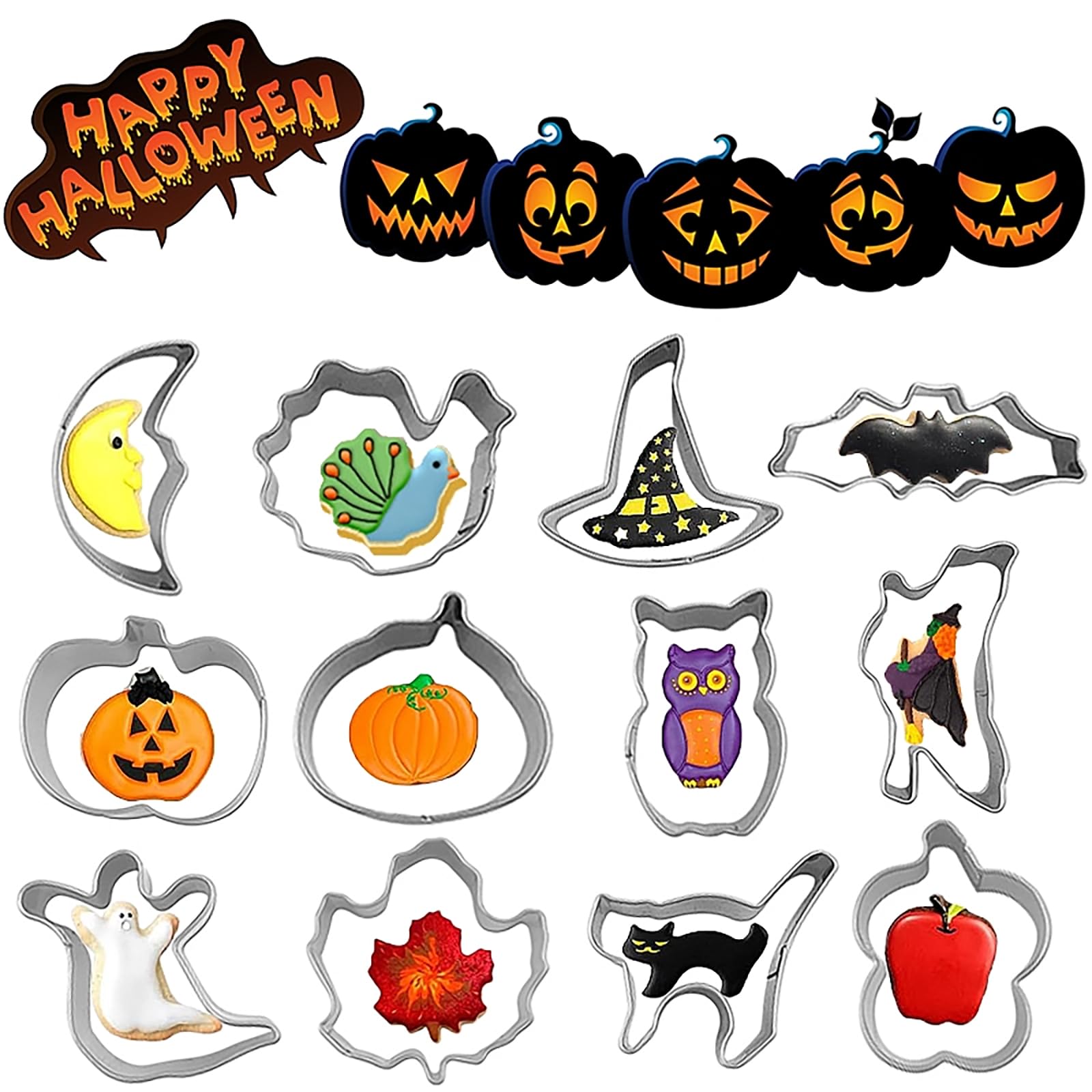 

Mayfoo Halloween Cookie Cutter Set Mini Cotta Brain Character Cookie Cute Halloween Cookie Perfect for DIY Cookie Handmade Birthday Popular Small Gift