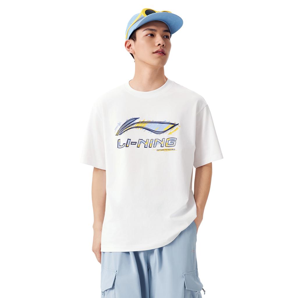 Li Ning Sports Life Collection T Shirt Men's Standard White AHSV829-3