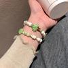 Summer Color Ceramic Beaded Flower Bracelet Girl Girlfriend Shoushan Stone Bamboo Star Splicing Bracelet Hand Jewelry