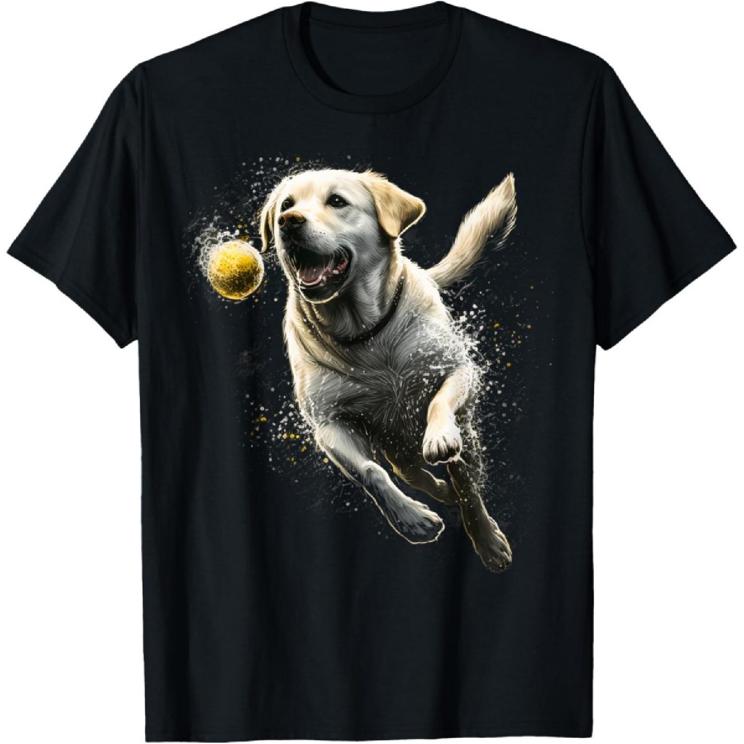 

Yellow Labrador Retriever chasing a ball Labrador Retriever T-Shirt XXXXXL чорний