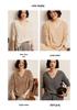 Women's V-neck Cashmere Knit Sweater: Autumn/Winter Solid Color, Loose Fit, Long Sleeve, Casual Slimming.