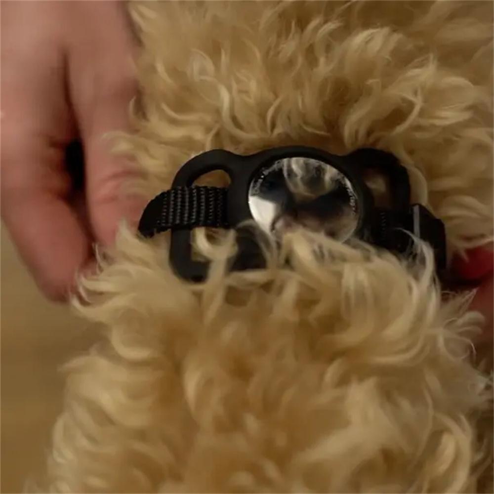 For AirTag Tracker Reflective Pet Collar Silicone Protective Case with ID Address Tag