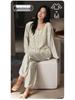Women's Cloud Cotton Pajama Set with Chest Pads - Long Sleeve & Pants for Indoor/Outdoor Wear In Spring, Autumn, and Winter
