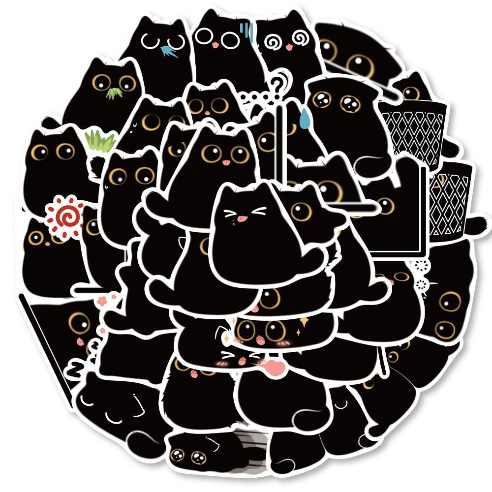 40 Pieces of Original Cartoon Cute Coal-shaped Sticker Phone Cases, Notebook Covers and Water Cup Stickers