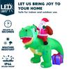 JOYFY 6 FT Christmas Inflatable Dinosaur with Build-in LEDs Dinosaur with Santa for Christmas Inflatable Outdoor Decoration