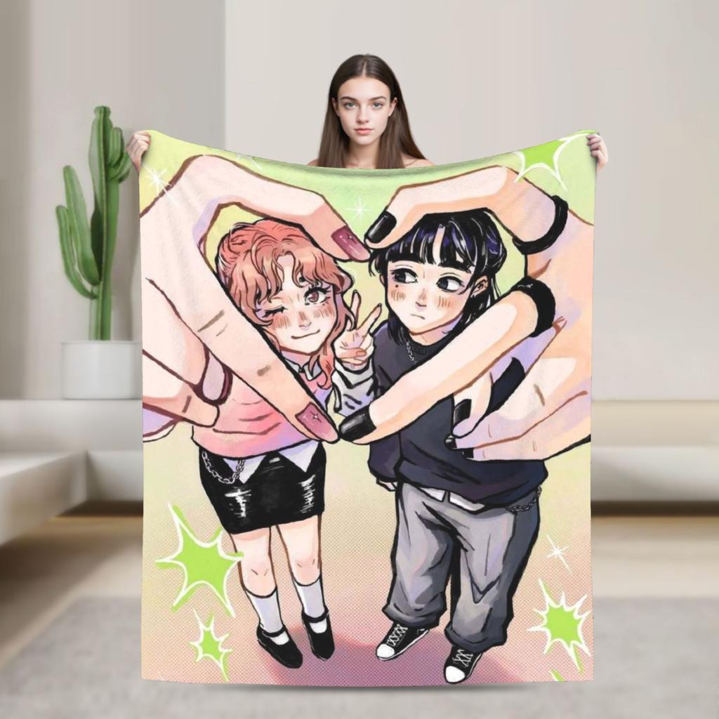 Mitsuki Koga Aya Green Yuri Blanket Quality Warm Soft Throw Blanket Winter Picnic Home Decor Pattern Bedspread