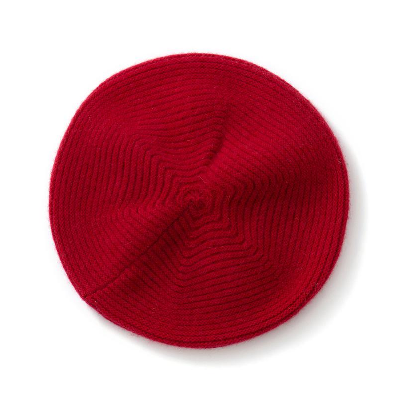 Women's Cashmere Knit Bucket Hat - Thick Autumn & Winter Wool Beret Wrap Cap