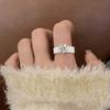 White Silicone Ring for Women 3-Prong Setting Heart CZ Hypoallergenic Soft Sports Wedding Promise Statement Ring