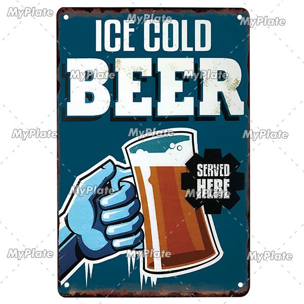 [Min tallrik] Kall Öl Metallskylt Vintage Plakett Plåtskylt Plåt Väggdekor För Barskylt Mansgrotta Dekoration Konst Målning