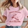 Sorry I'm Late I Was Dilly Dallying T-shirts for Women Funny Sheep Graphic Y2k Tops Summer Short Sleeve Tees Female Clothing