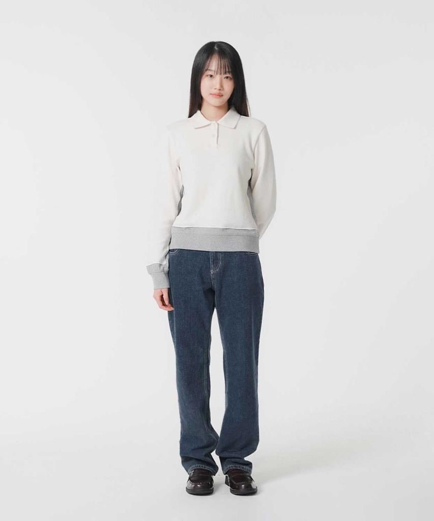 SAFARISPOT 1/2 Rover Low Pique Long Sleeve (Cream/Grey)
