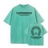 2026 100% Cotton Acid Washed Vintage Short Sleeve T Shirt Front and Back Printing Streetwear HipHop Harajuku Oversized T Shirts