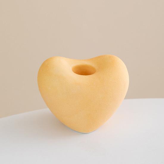 Heart Shaped Ceramic Candlestick Holder Small Romantic Candle Holder for Wedding Party Dinning Table Centerpiece Valentine's Day Anniversary Home