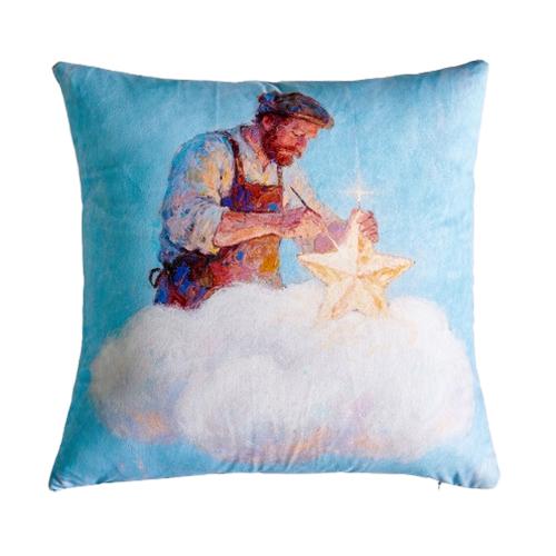 1PC Nuan Series Christmas Pillowcase Polyester Printed Comfortable Pillowcase Cushion Cover for Sofa Living Room Bedroom Home Decor Party Decor