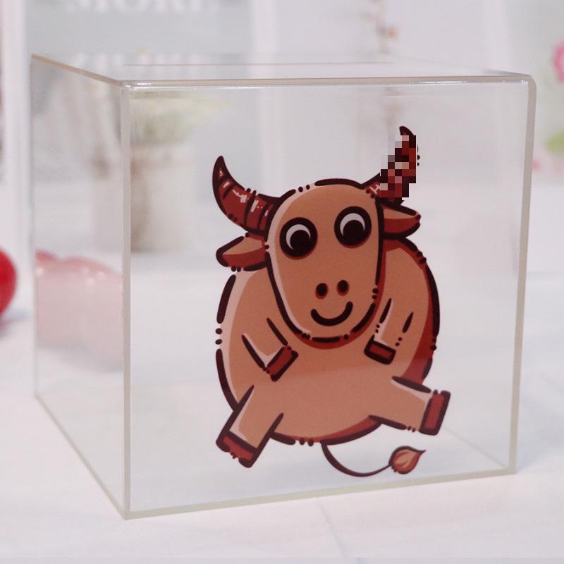 Transparent Acrylic High-Capacity Piggy Bank - No Withdrawal, Online Celebrity Style for Adults and Students.