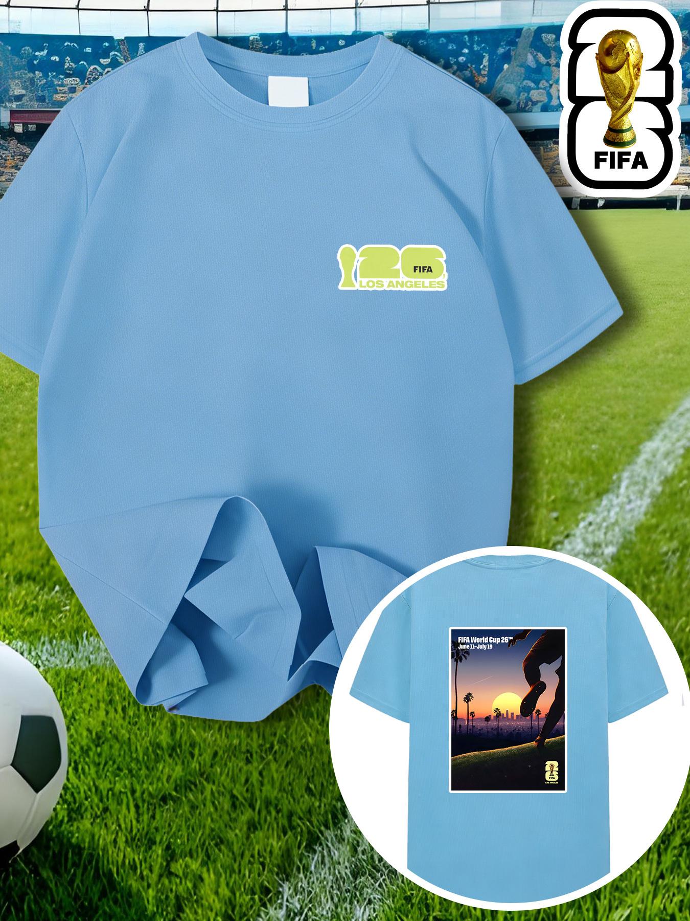 

FIFA Men s Oversize T-Shirt 2026 World Cup Los Angeles Poster - Official & Tournament, Breathable Fit Suitable for Training XXL небо синє кольору