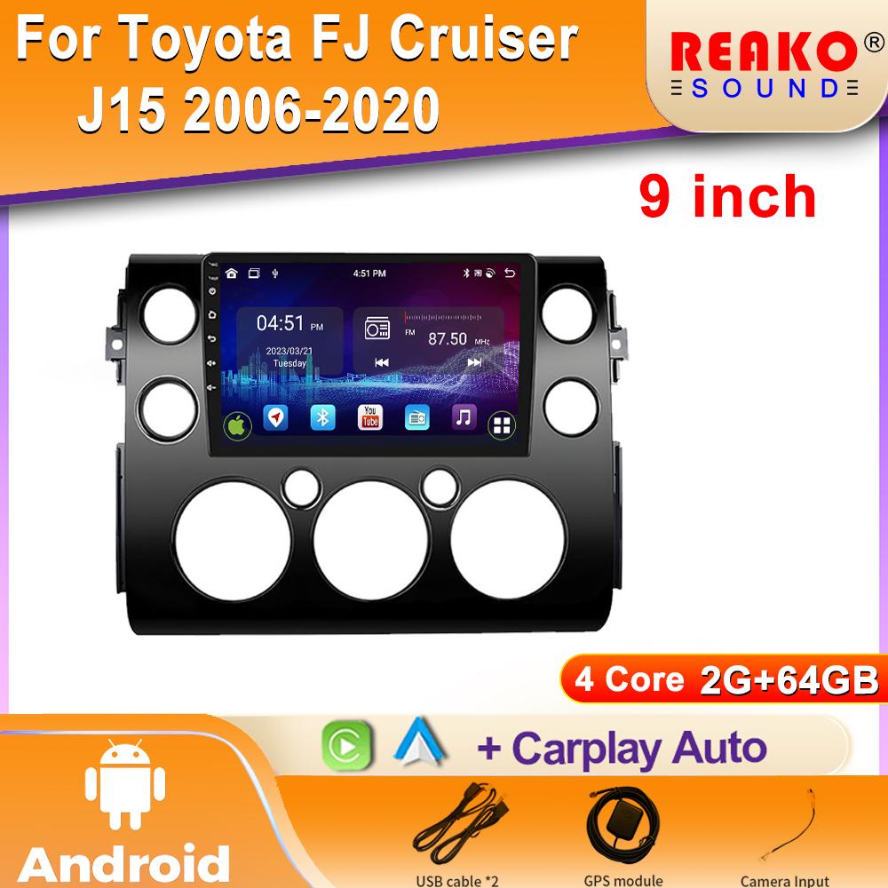 Car Radio Central Multimedia Navigation GPS Wireless Carplay Screen Stereo Android For Toyota FJ Cruiser J15 2006-2020 Head Unit