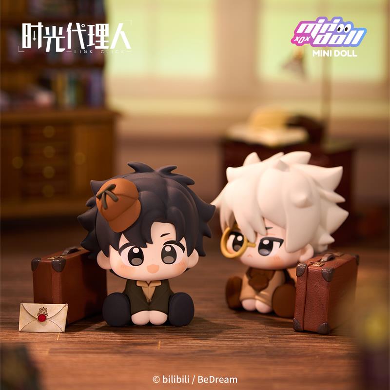 Authentic Link Click Minidoll Time Agent Sit-Down Figure Soft Rubber Mystery Blind Box Collectible Toy Trendy College Series