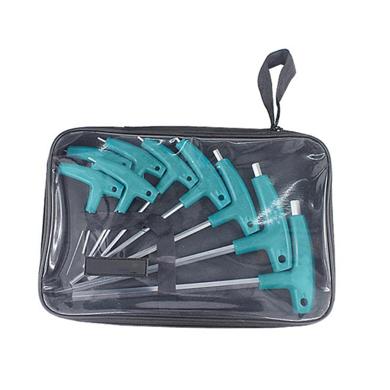 6/9Pcs T-shaped Hand Tool Hex Socket Wrench T-handle Wrench Extended T-Socket Wrench 1.5-10mm for Mechanical Working