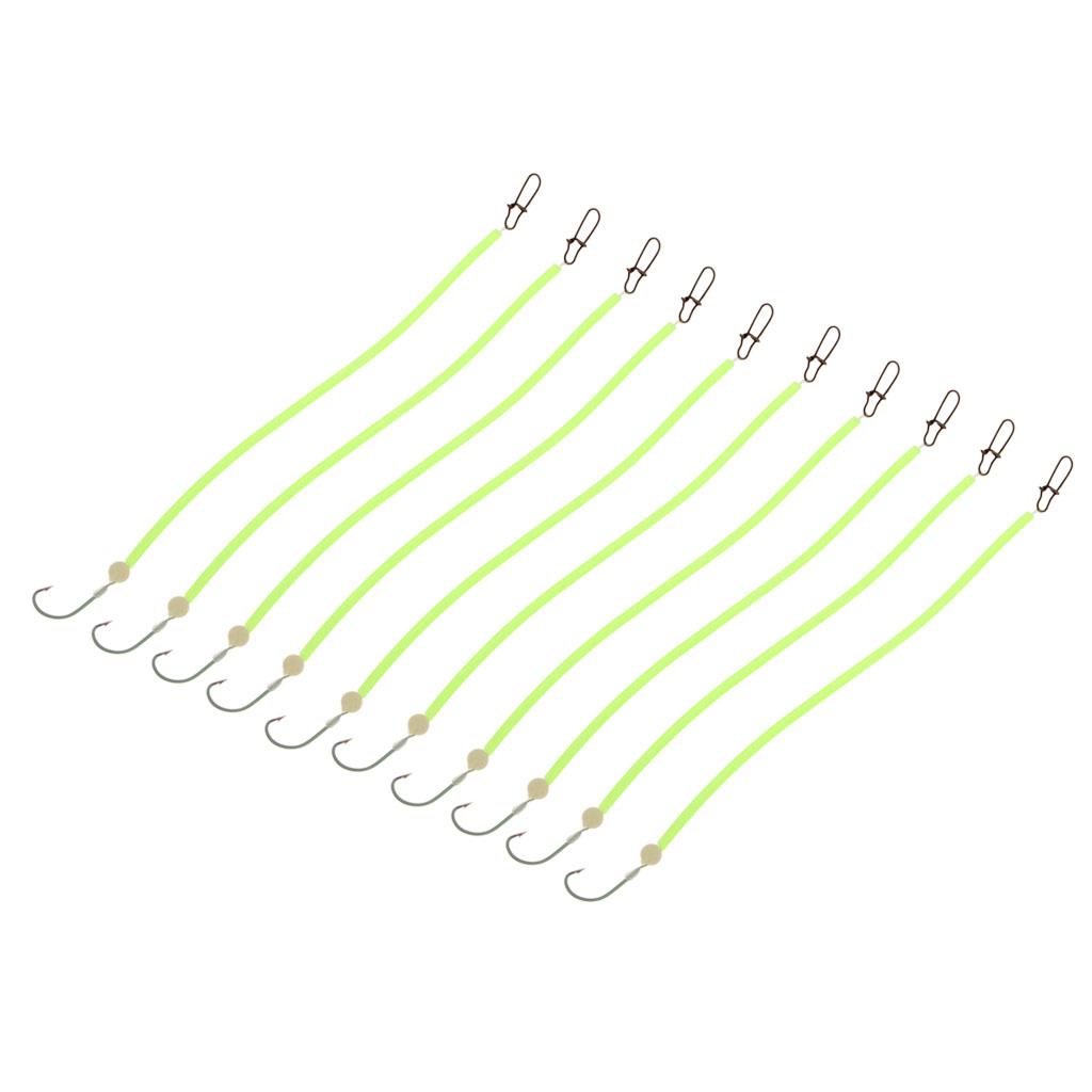 10 Pcs Anti Bright Hair Rigs Carp Fishing Barbed Hook 4 Size