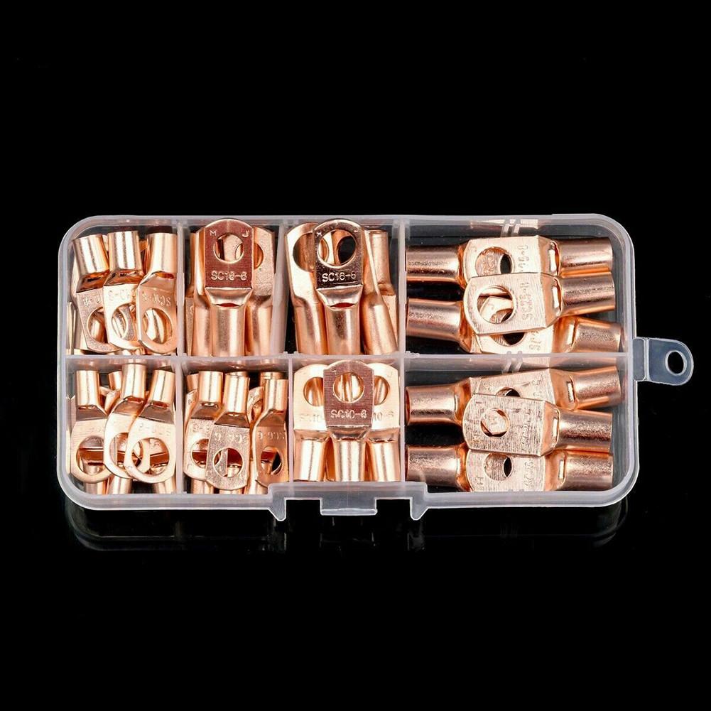 With Box Ring Terminal Conduit Wire Crimp 60pcs Battery Cable Connectors Copper Kit Lug Tube Terminals Hot Sale