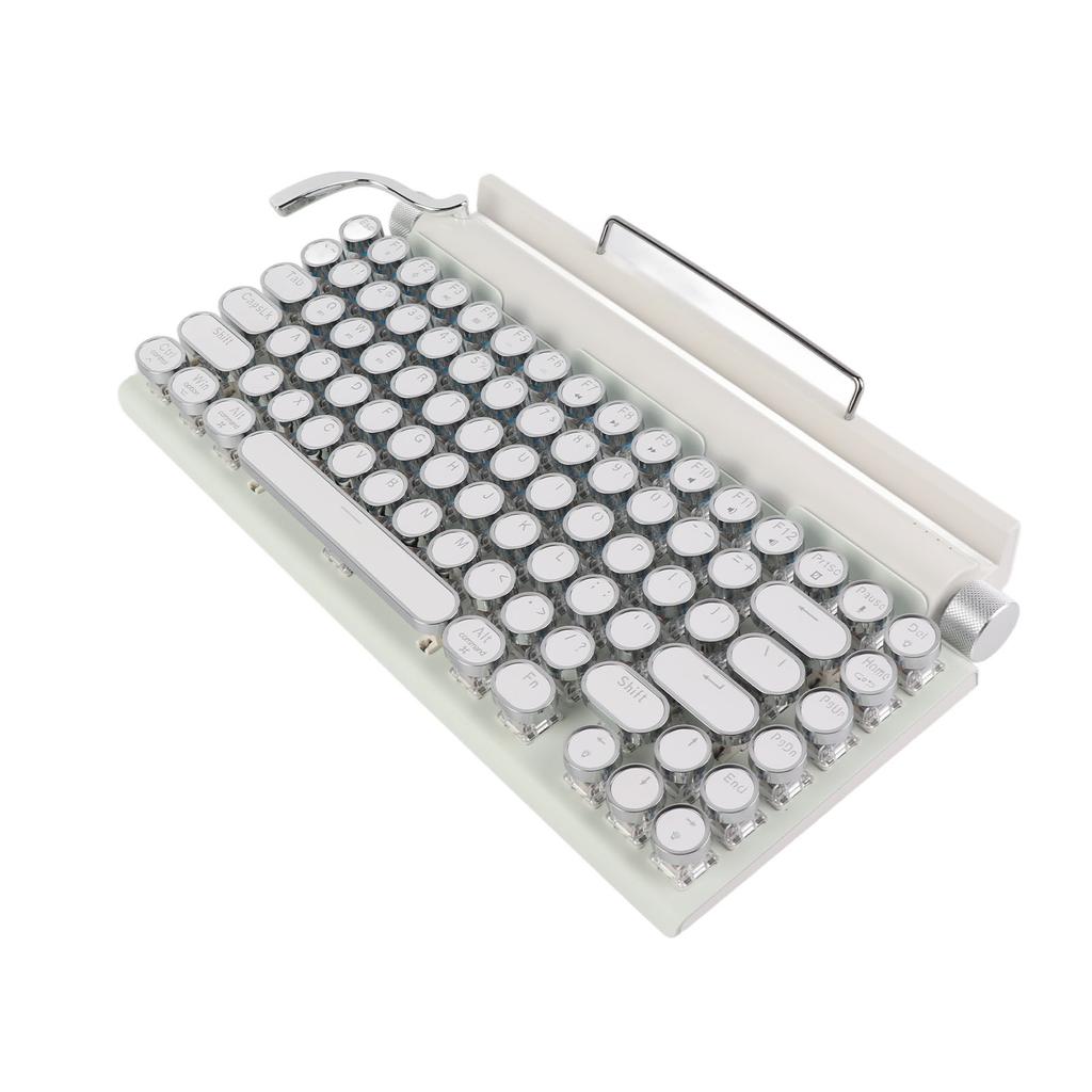 Mechanical Keyboard 83 Key Knob Control Round Keycaps Ergonomic Plug and Play 3 Modes Wireless Keyboard for Phone